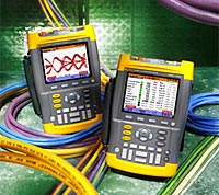 Fluke 225C and 215C  Color ScopeMeters with Industrial Bus Health Test capability